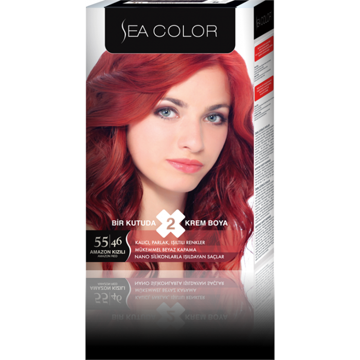 Sea Color Amazon Kızılı Saç Boyası Seti (1 Tüp Hediye)