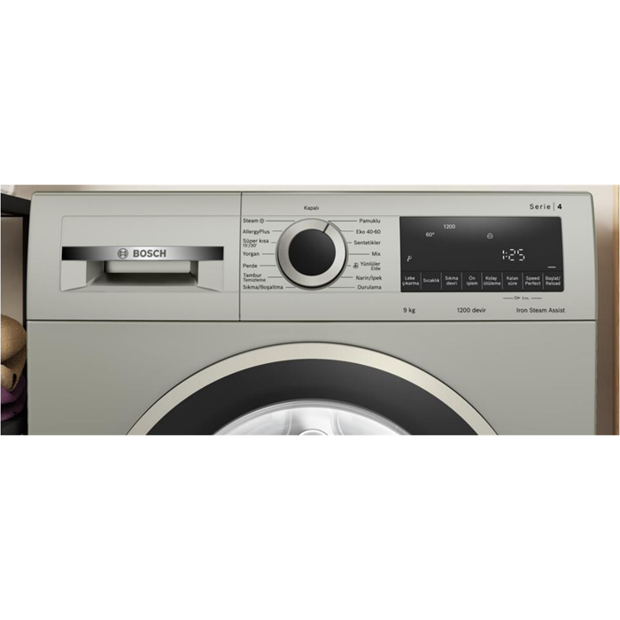 Bosch WGA142ZXTR 9 Kg 1200 Devir A Enerji Buhar Programlı Çamaşır Makinesi