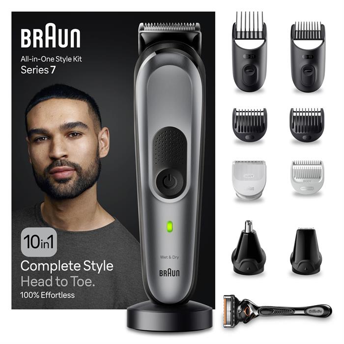 Braun Series 7 MGK7420 + Gillette ProGlide 10'u 1 Arada Erkek Bakım Seti